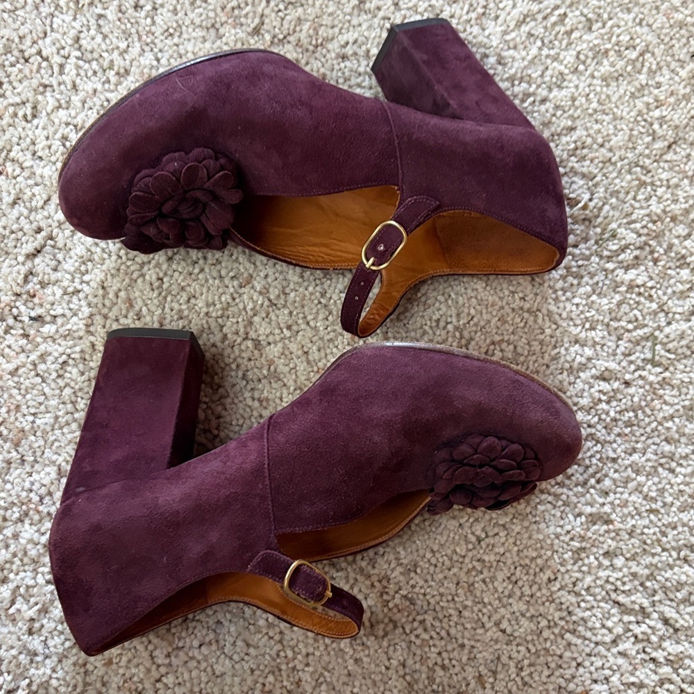 Chie Mihara Mary Jane platform suede high heels ankle strap - Picture 13 of 13